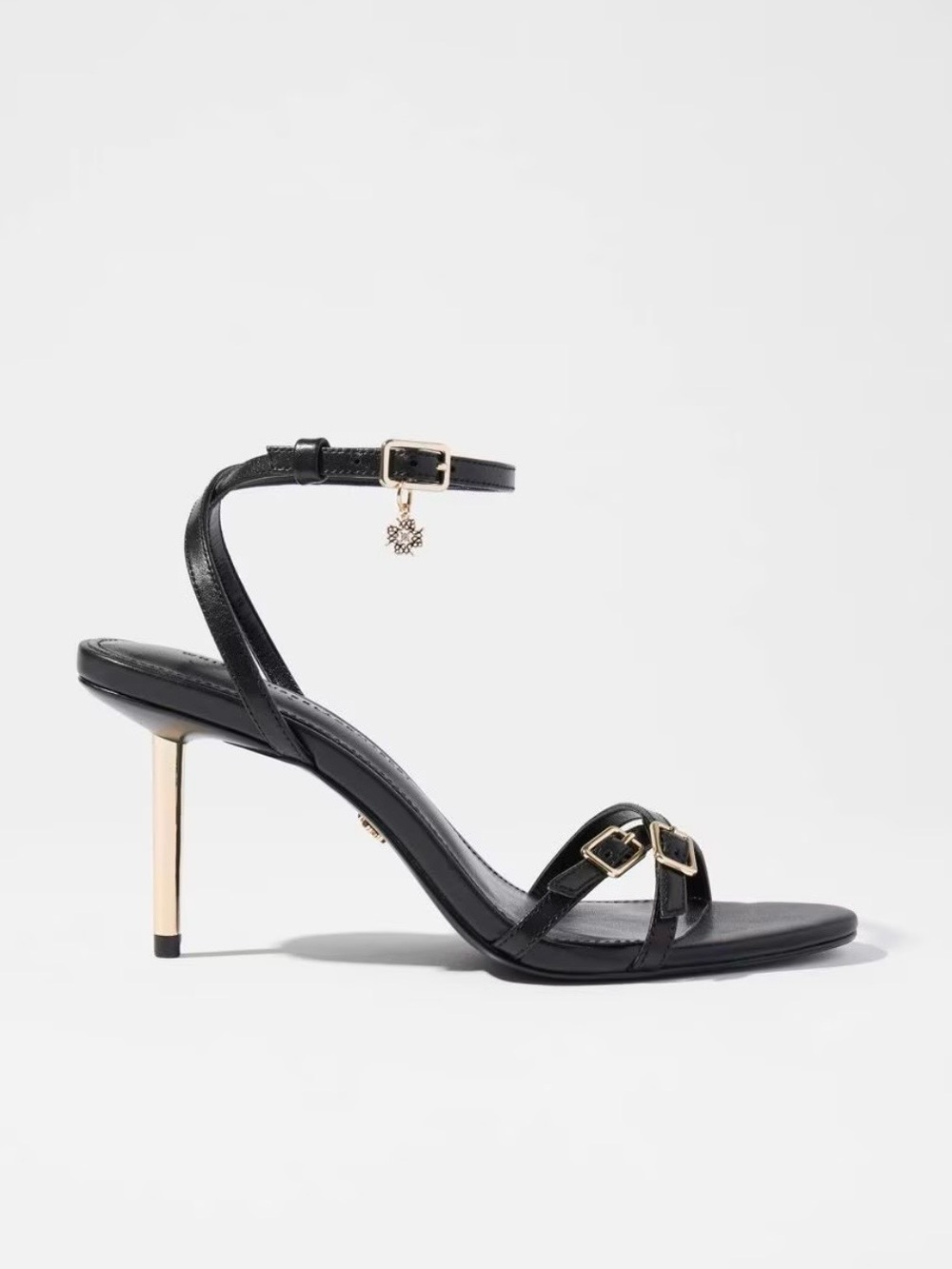 NWOT White House Black Market Black Strappy Ankle-Tie Heels